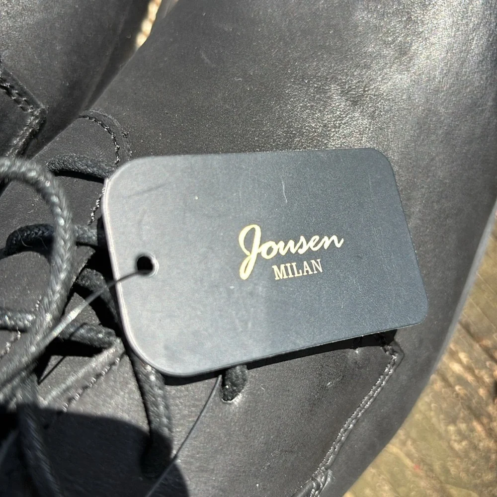 NEW W/ TAGS JONSEN MILAN BLACK LEATHER 9.5